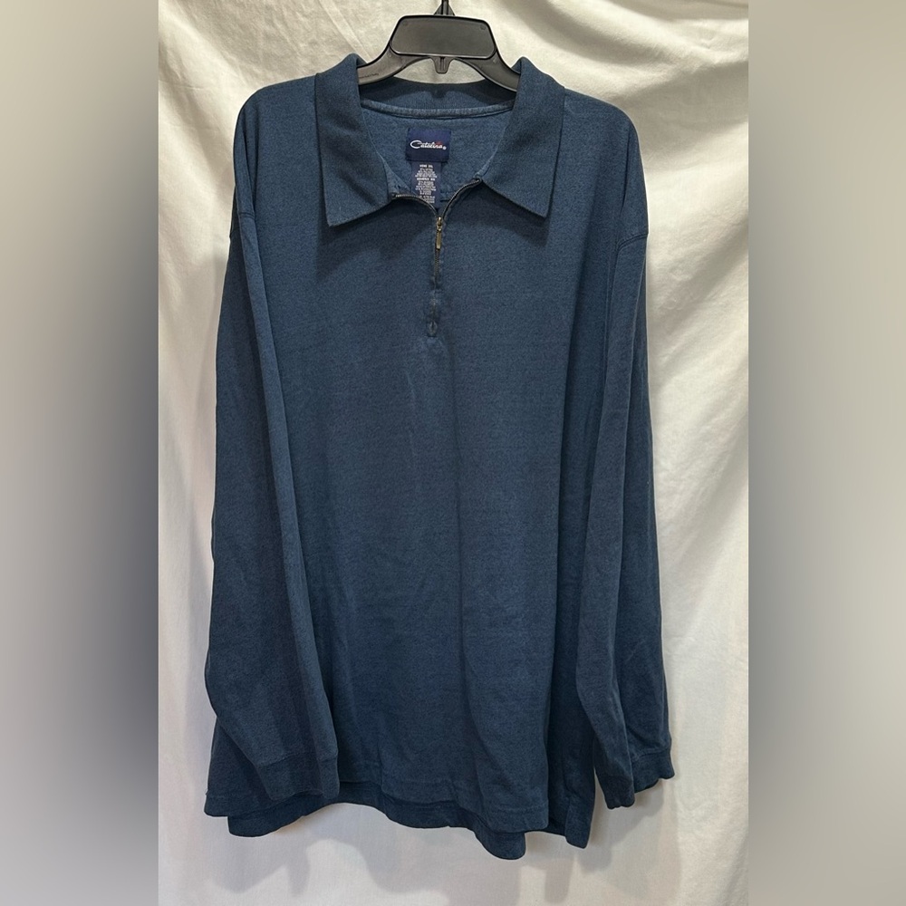 Catalina Navy Quarter-Zip Pullover with Gold Zipper